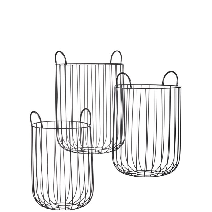 Gracie Oaks 3 Piece Wire Basket Set Wayfair
